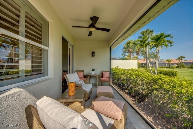 9373 Aviano Dr, Fort Myers, FL 33913 - view of patio with ceiling fan and outdoor lounge area