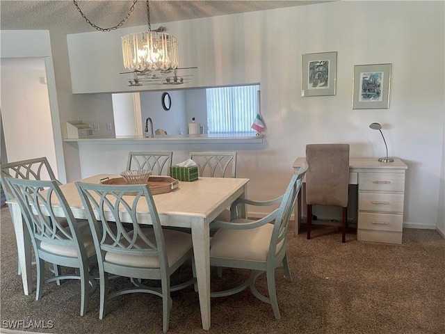 5985 Bloomfield Cir Unit D205, Naples, FL 34112 - dining area featuring a chandelier, carpet, and baseboards