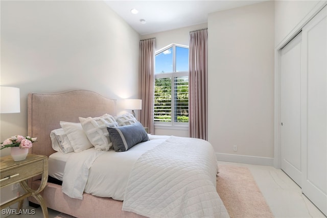 18492 Miromar Lakes Blvd W, Miromar Lakes, FL 33913 - bedroom with baseboards, recessed lighting, and a closet