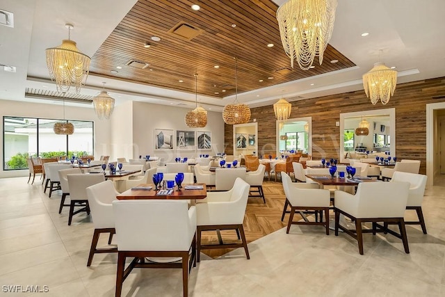 315 Dunes Blvd Unit 307, Naples, FL 34110 - common area with wood ceiling, wooden walls, and recessed lighting