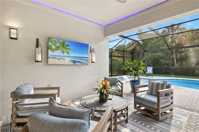 11521 Coronado Way, Naples, FL 34120 - view of patio with an outdoor pool and a lanai