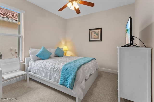 20408 Foxworth Cir, Estero, FL 33928 - bedroom featuring carpet, a ceiling fan, and baseboards