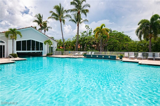20408 Foxworth Cir, Estero, FL 33928 - community pool featuring fence and a patio