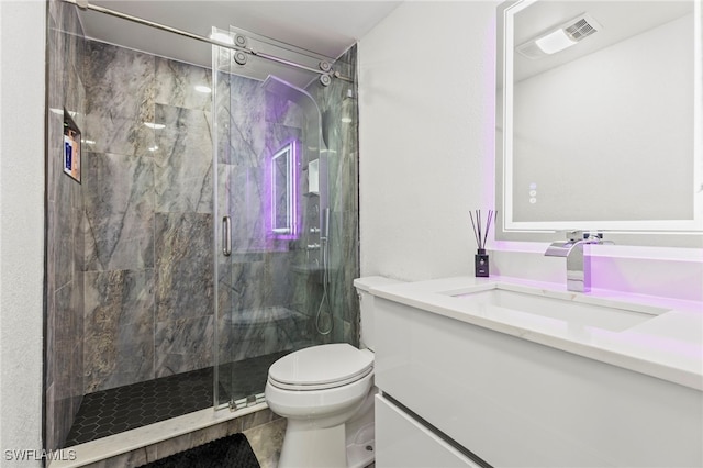4411 Rose St, Valrico, FL 33596 - full bath with toilet, a marble finish shower, and vanity