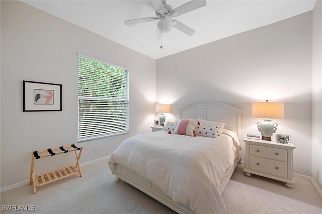 2026 Merlin Ct, Naples, FL 34105 - bedroom featuring light colored carpet, baseboards, and ceiling fan
