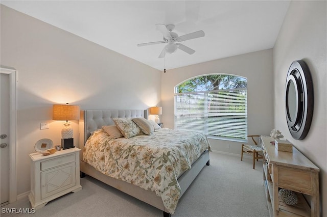 2026 Merlin Ct, Naples, FL 34105 - bedroom featuring baseboards, light colored carpet, and ceiling fan
