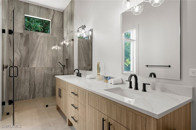 115 E Ave, Naples, FL 34108 - full bathroom featuring a stall shower and double vanity