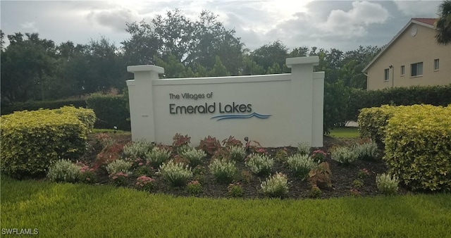 view of community sign