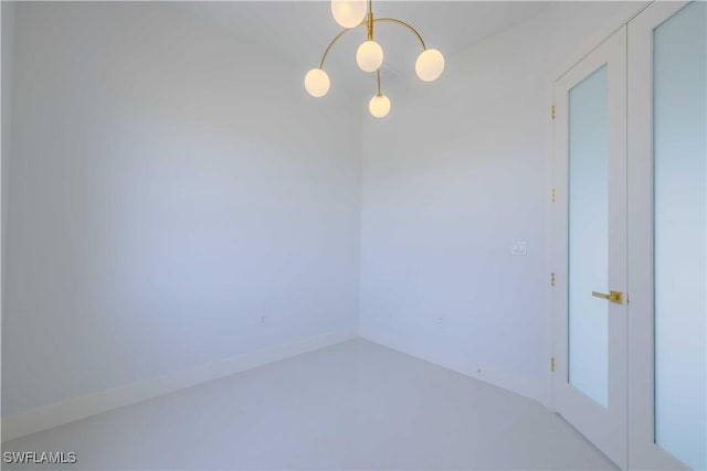 view of spare room