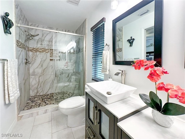 3790 35th Ave NE, Naples, FL 34120 - full bathroom with a marble finish shower, vanity, and tile patterned floors