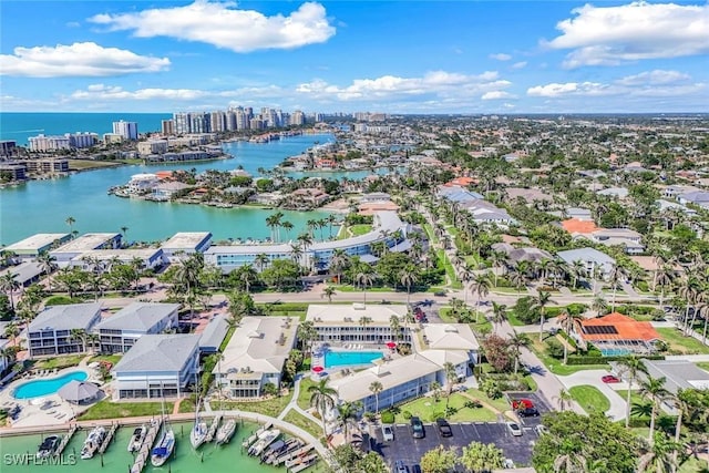 354 Harbour Dr Unit 354, Naples, FL 34103 - view of urban area with a large body of water, a pool, and a marina