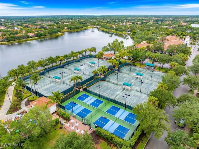 aerial view of a nearby body of water