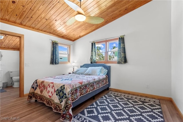 150 Pearl St, Fort Myers Beach, FL 33931 - bedroom with wooden ceiling, baseboards, vaulted ceiling, ornamental molding, and wood finished floors