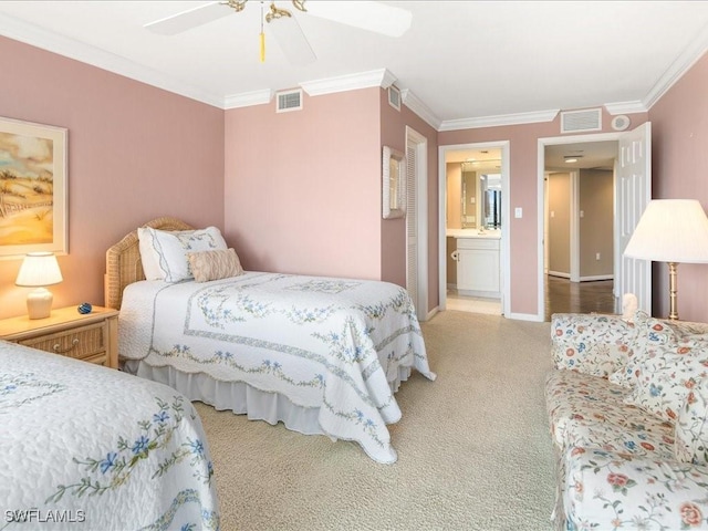 840 S Collier Blvd Unit 706, Marco Island, FL 34145 - bedroom featuring crown molding, carpet flooring, a ceiling fan, and baseboards