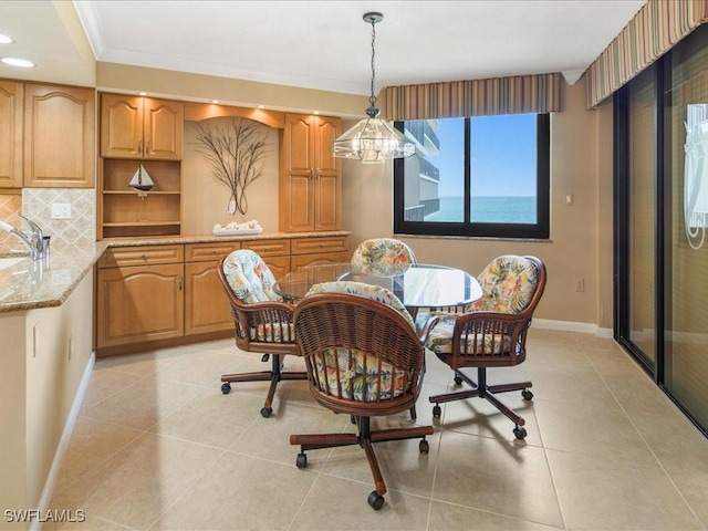 840 S Collier Blvd Unit 706, Marco Island, FL 34145 - dining area featuring baseboards, light tile patterned floors, and recessed lighting