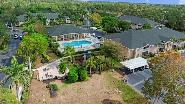 27075 Matheson Ave Unit 105, Bonita Springs, FL 34135 - aerial perspective of suburban area featuring a pool area