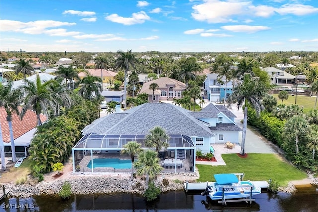 27150 Mora Rd, Bonita Springs, FL 34135 - aerial perspective of suburban area with a large body of water and a pool