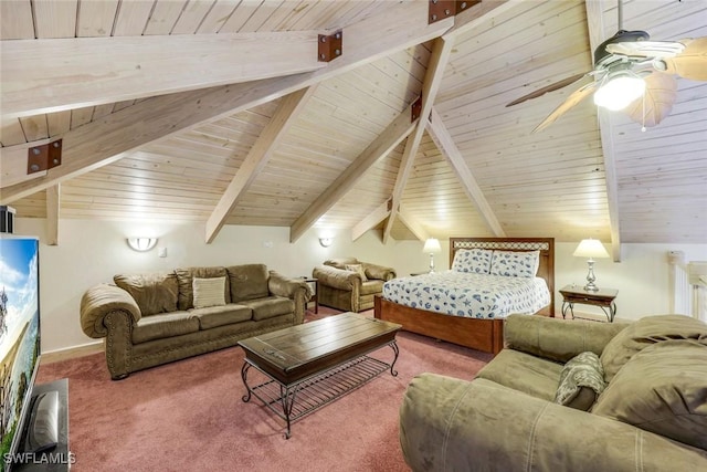 27150 Mora Rd, Bonita Springs, FL 34135 - carpeted bedroom with wood ceiling and a ceiling fan