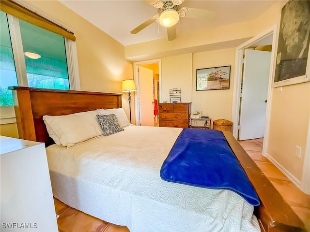 bedroom with a ceiling fan