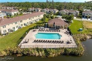 6370 Brant Bay Blvd Unit 105, North Fort Myers, FL 33917 - bird's eye view of a pool area and a large body of water
