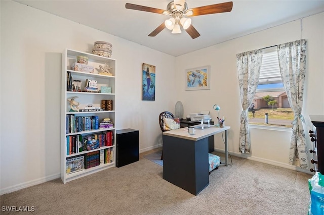 1713 NW 9th Ter, Cape Coral, FL 33993 - office area with a ceiling fan and carpet floors