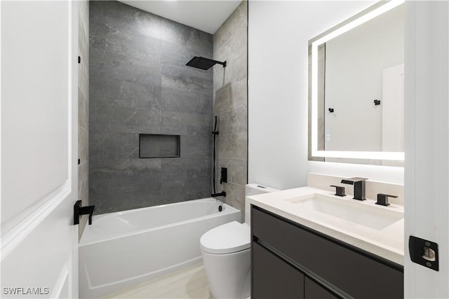 3201 18th St W, Lehigh Acres, FL 33971 - bathroom with toilet, vanity, and  shower combination