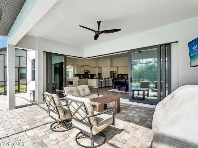 16289 Camden Lakes Cir, Naples, FL 34110 - view of patio featuring ceiling fan