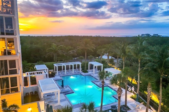6897 Grenadier Blvd Unit 601, Naples, FL 34108 - community pool featuring a pergola