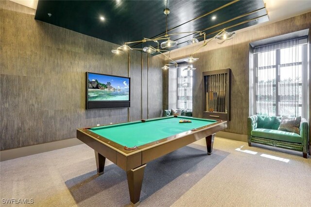 6897 Grenadier Blvd Unit 601, Naples, FL 34108 - rec room featuring carpet flooring and pool table