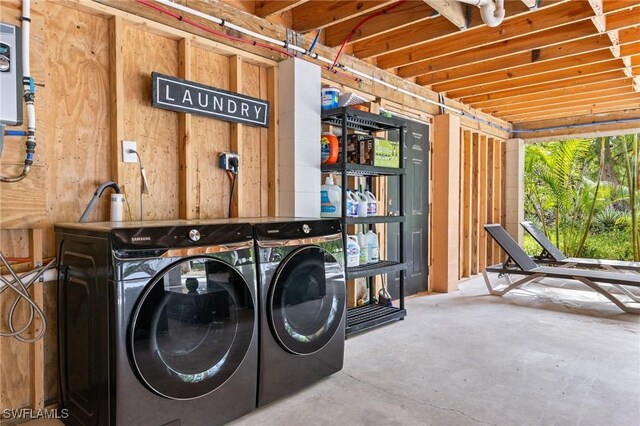 222 Mango St, Fort Myers Beach, FL 33931 - clothes washing area featuring washer and dryer