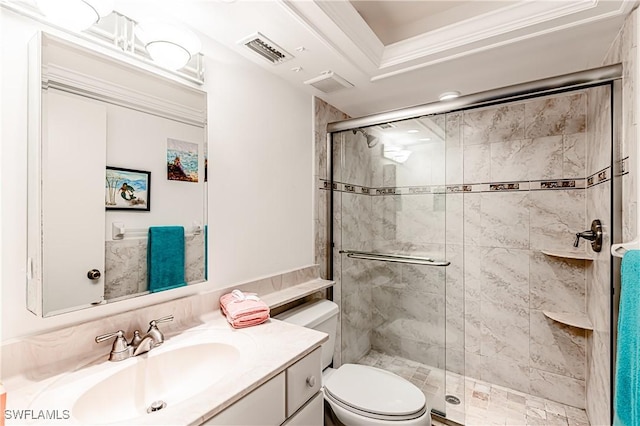 525 Seaview Ct Unit M1, Marco Island, FL 34145 - full bathroom featuring toilet, a stall shower, and vanity