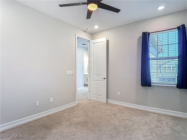 4564 Almada Ln, Wesley Chapel, FL 33543 - carpeted spare room featuring ceiling fan, baseboards, and recessed lighting
