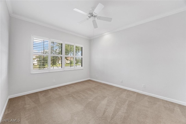 2432 Ravenna Blvd Unit 4, Naples, FL 34109 - empty room with crown molding, carpet, and a ceiling fan