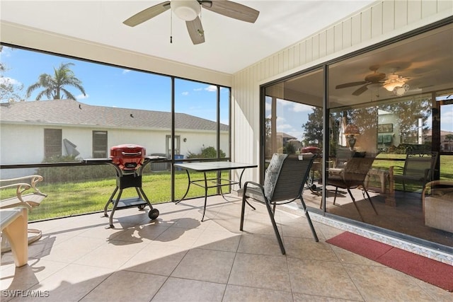 15138 Sam Snead Ln, North Fort Myers, FL 33917 - sunroom / solarium featuring ceiling fan