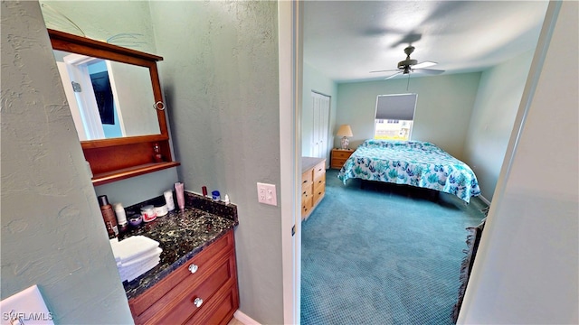 8161 Moyer Ln, Bokeelia, FL 33922 - bedroom with carpet and ceiling fan