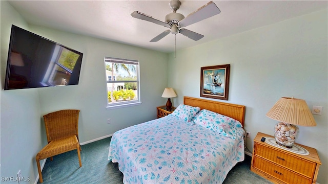 8161 Moyer Ln, Bokeelia, FL 33922 - bedroom featuring carpet floors, baseboards, and ceiling fan