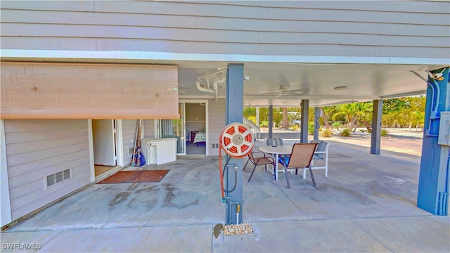 8161 Moyer Ln, Bokeelia, FL 33922 - view of patio featuring a ceiling fan and outdoor dining space