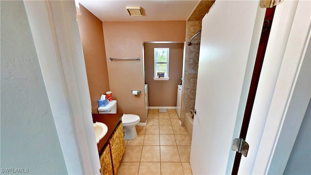 8161 Moyer Ln, Bokeelia, FL 33922 - bathroom with toilet, vanity, and tile patterned flooring