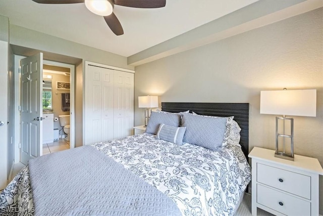 26740 Rosewood Pointe Ln Unit 102, Bonita Springs, FL 34135 - bedroom with a closet and ceiling fan