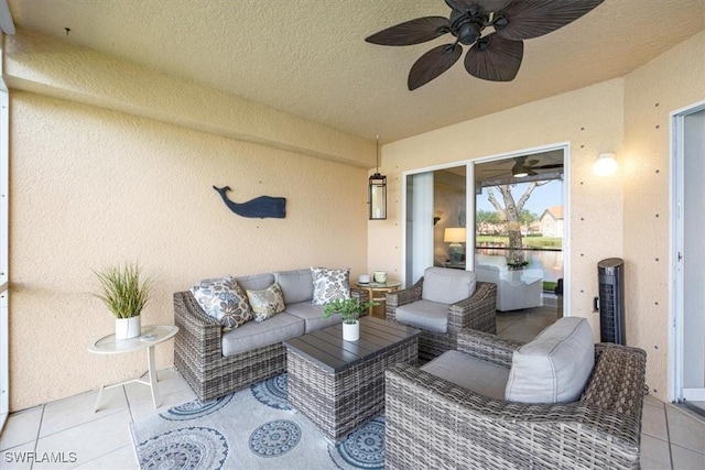 26740 Rosewood Pointe Ln Unit 102, Bonita Springs, FL 34135 - view of patio / terrace with ceiling fan and outdoor lounge area