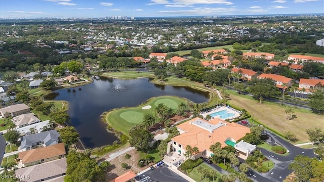 26740 Rosewood Pointe Ln Unit 102, Bonita Springs, FL 34135 - aerial view of property's location featuring a large body of water, nearby suburban area, and a local golf course