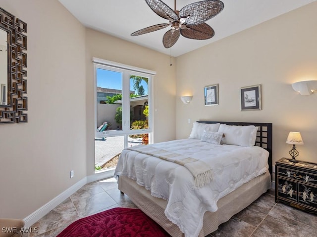622 Bimini Ave, Marco Island, FL 34145 - bedroom featuring baseboards, ceiling fan, and tile patterned flooring