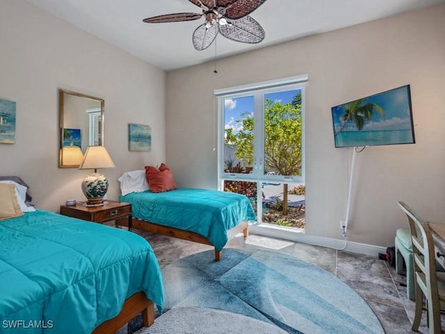 622 Bimini Ave, Marco Island, FL 34145 - bedroom with ceiling fan and baseboards