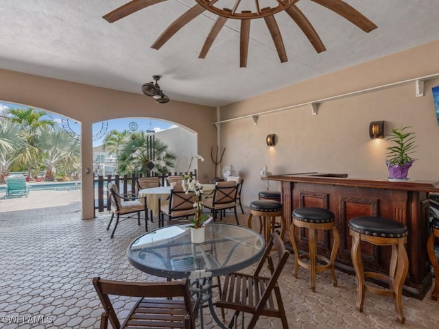 622 Bimini Ave, Marco Island, FL 34145 - view of patio / terrace featuring a ceiling fan and an outdoor pool