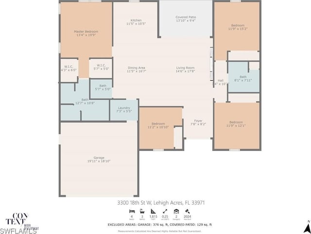 3300 18th St W, Lehigh Acres, FL 33971 - floor plan / room layout