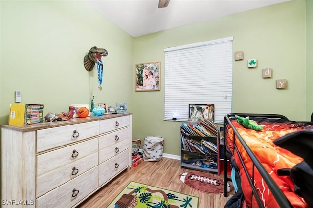 9750 Sassafras Ct, Estero, FL 33928 - bedroom featuring light wood-type flooring, baseboards, and a ceiling fan
