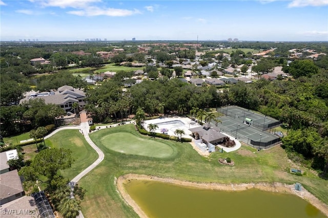 9750 Sassafras Ct, Estero, FL 33928 - aerial view of property's location featuring a nearby body of water, a golf course, and nearby suburban area
