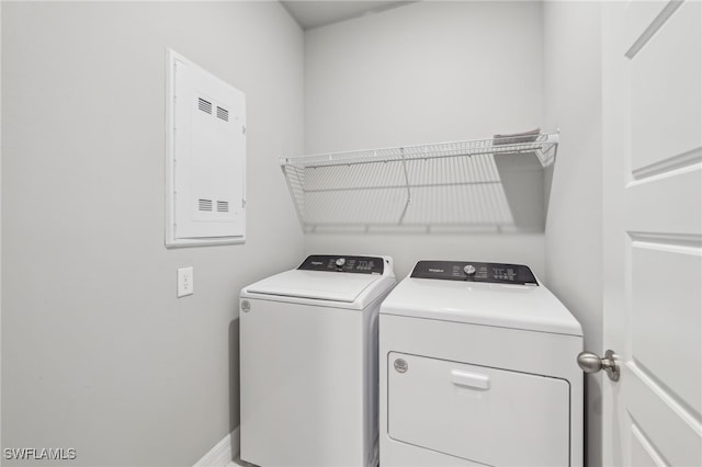 16678 Expedition Ct, Punta Gorda, FL 33982 - laundry room with washer and dryer and electric panel