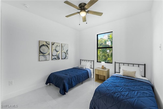 2721 NW 10th Ter, Cape Coral, FL 33993 - bedroom with a ceiling fan and baseboards