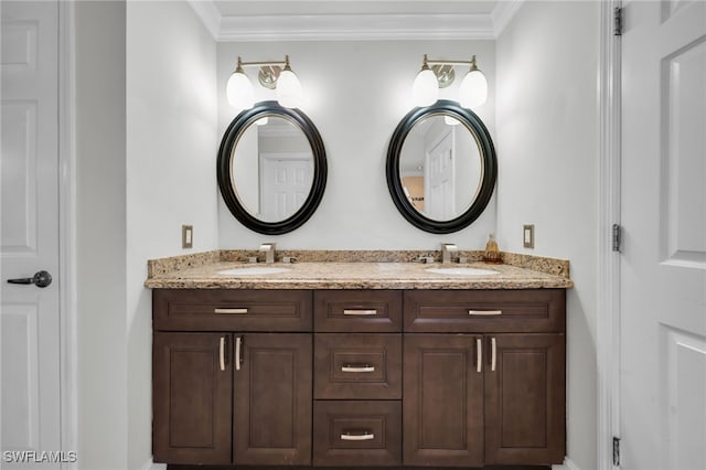 1811 NE 5th Ter, Cape Coral, FL 33909 - full bathroom with double vanity and crown molding